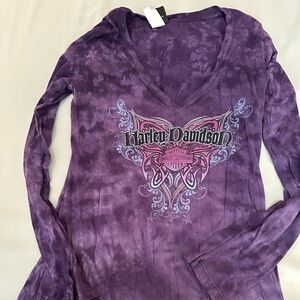 Women’s long sleeve purple Harley top